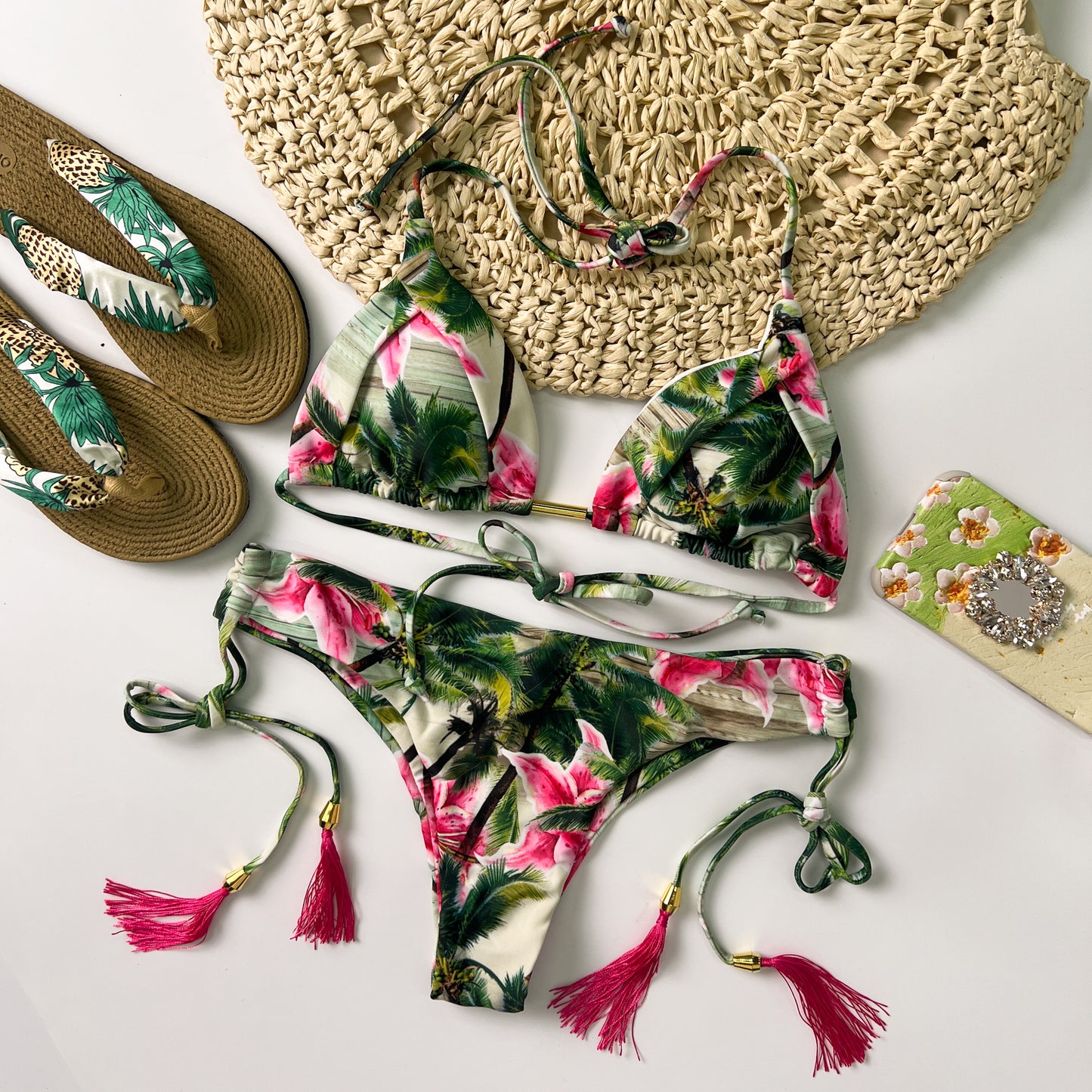 Bikini Sexy Floral Ajustable