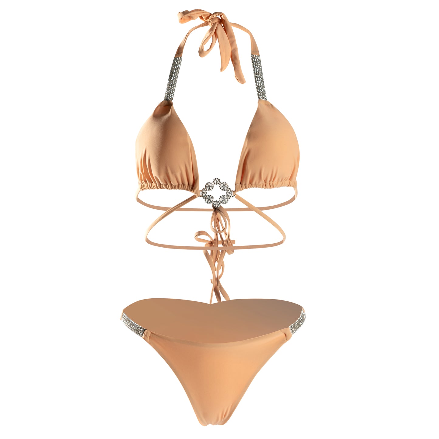 Bikini Lujo Albaricoque con Brillantes