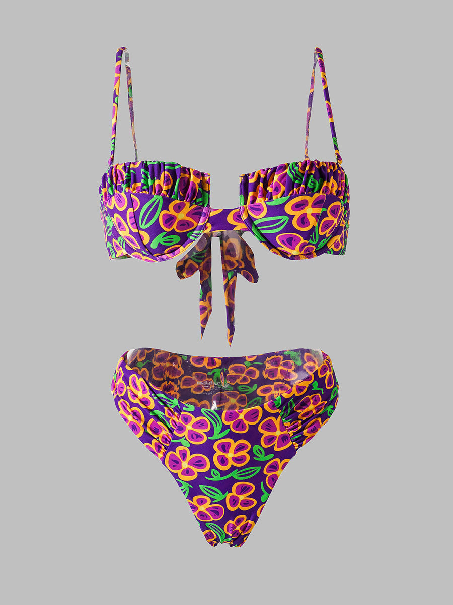 Bikini Alto de Cintura en Púrpura Oscuro
