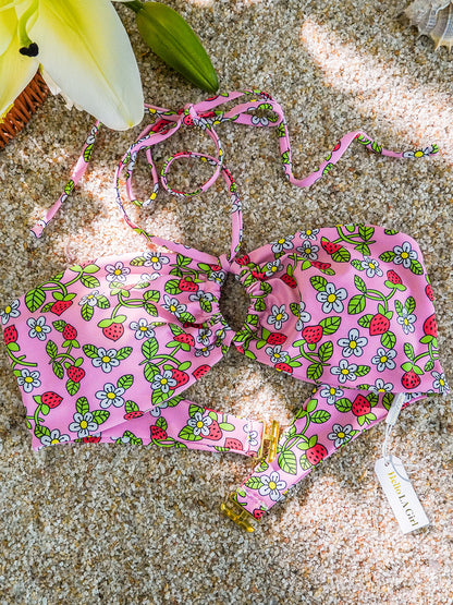 Bikini Rosa con Fresas – Doble Tela